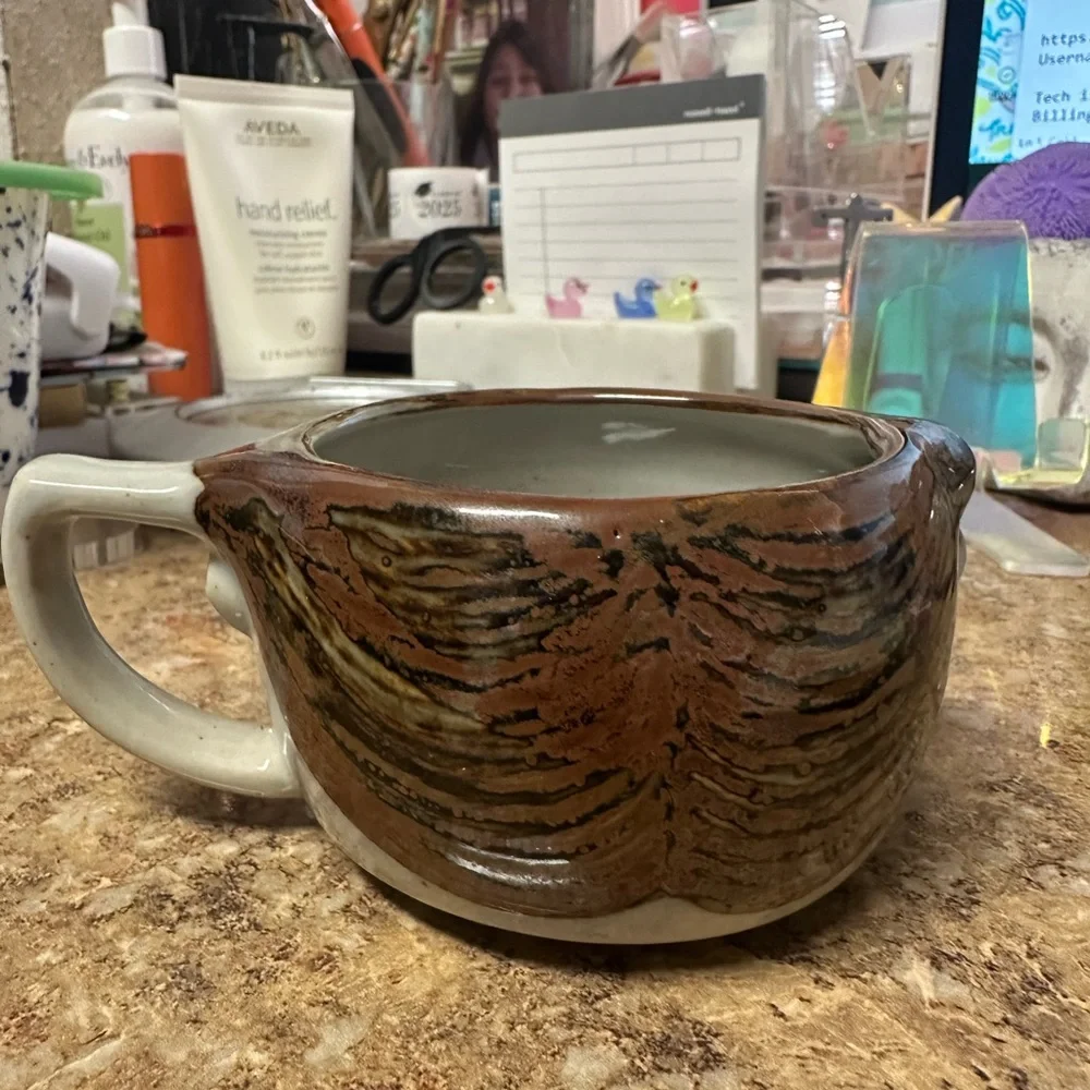 charming vintage stoneware anthropomorphic teacup
